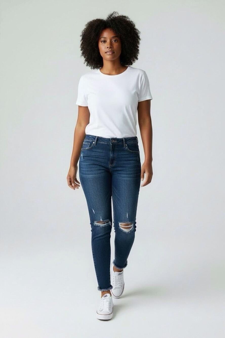 Old Navy High-Waisted Distressed Rockstar Super-Skinny Jeans Dark Size 12 Tall